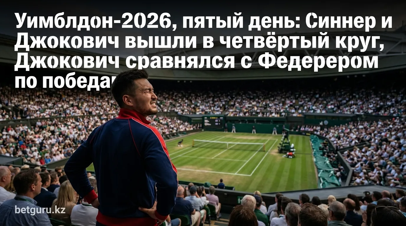 Уимблдон-2026, пятый день: Синнер и Джокович вышли в четвёртый круг, Джокович сравнялся с Федерером по победам